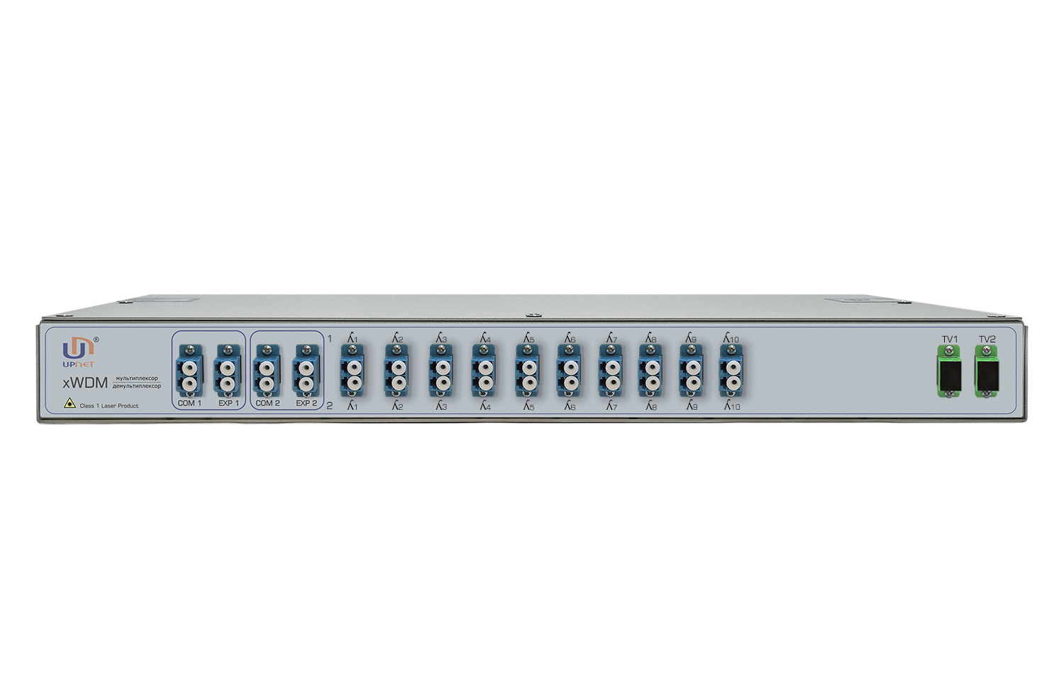 CWDM-мультиплексор/демультиплексор двухволоконный 10-канальный с выделением каналов КТВ
